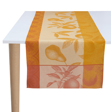 Chemin de table Arrière-Pays Melon 50×150 cm Le Jacquard Français