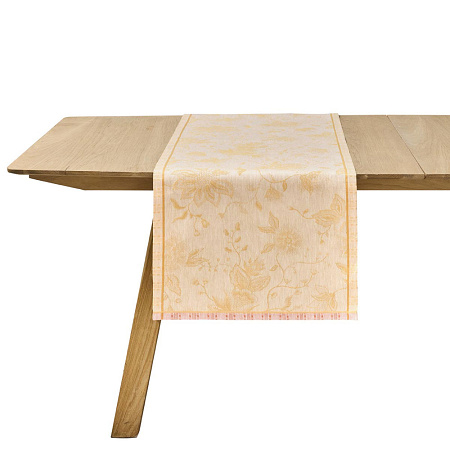 Chemin de table Eté Indien Abri­cot 50×150 cm Le Jacquard Français