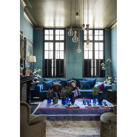 Chemin de table Gipsy Azur 50×150 cm Le Jacquard Français