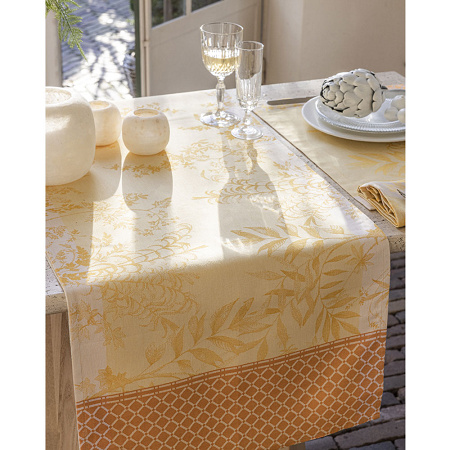 Chemin de table Jardin d’Eden Pollen 50×150 cm Le Jacquard Français