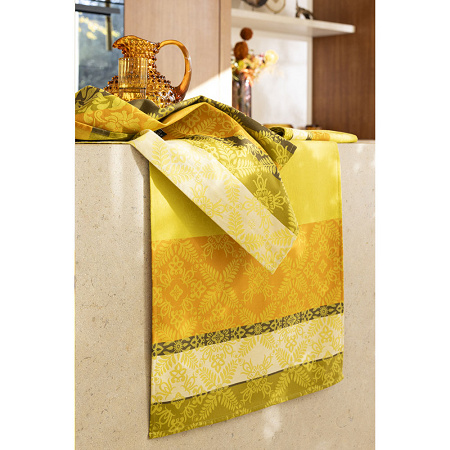 Chemin de table Mumbai Safran 50×150 cm Le Jacquard Français