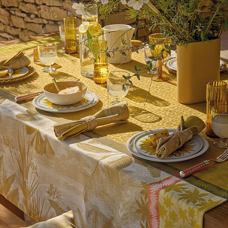 Chemin de table Sinha­râja Fauve 50×150 cm Le Jacquard Français