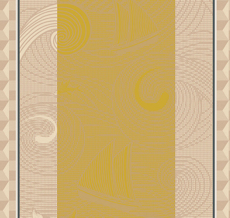 Drap de plage Baignade à Socoa Sable 100×200 cm Le Jacquard Français