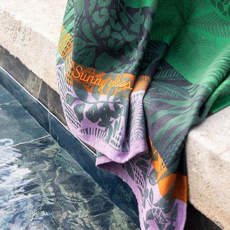 Drap de plage Carioca Selva 100×200 cm Le Jacquard Français
