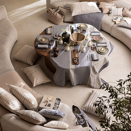 Drap de plage Dune Argan 200×200 cm Le Jacquard Français