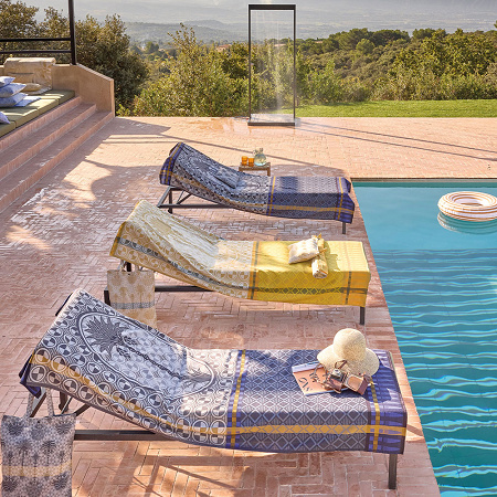 Drap de plage Palme­raie Désert 100×200 cm Le Jacquard Français