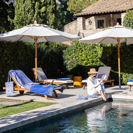 Drap de plage Palme­raie Mirage 100×200 cm Le Jacquard Français