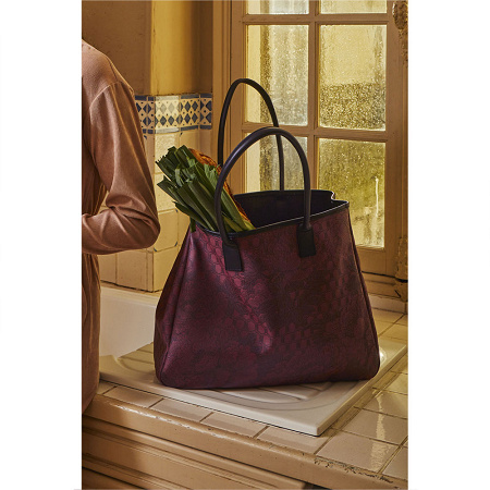 Sac Shop­ping Pivoine Bordeaux Taille Unique Le Jacquard Français