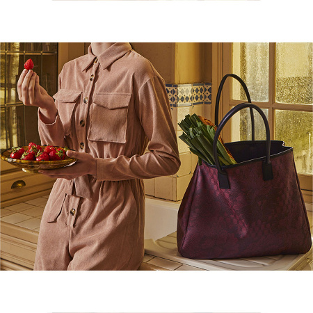 Sac Shop­ping Pivoine Bordeaux Taille Unique Le Jacquard Français