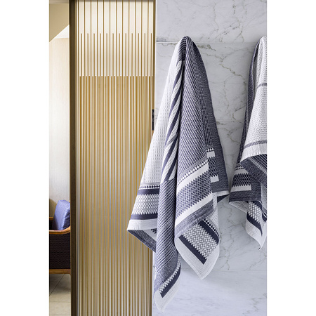 Serviette de toilette Bath Club Ecume Marine 50×100 cm Le Jacquard Français