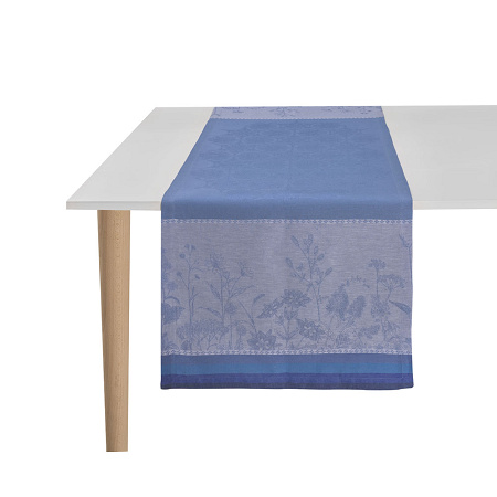 Tête à tête Instant Buco­lique Bleuet 50×150 cm Le Jacquard Français