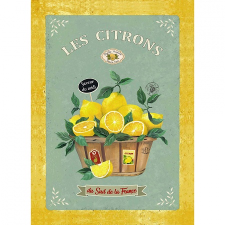 3 Torchons Citrons de Provence Vert 50×75 cm L’En­so­leillade