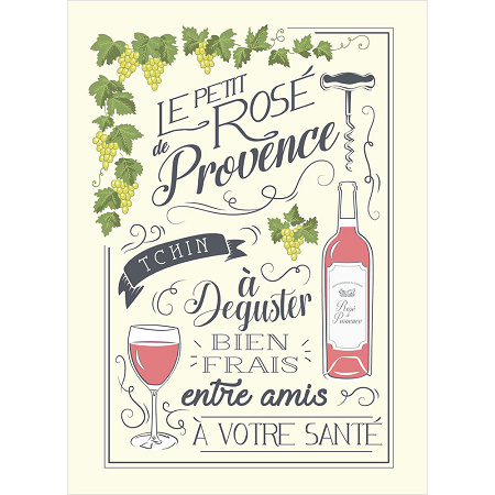 3 Torchons rosé de Provence écru 50×75 cm L’En­so­leillade