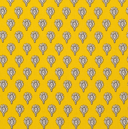 Tissu India­naire Jaune Citron en 180 cm de large Les Olivades