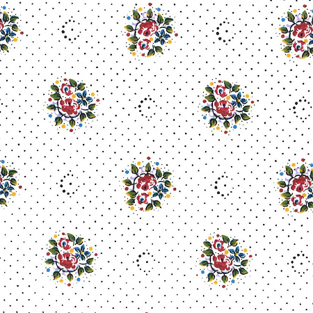 Tissu Maïa­nenco Blanc en 150 cm de large Les Olivades