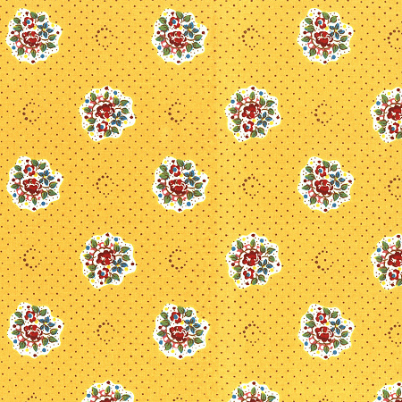 Tissu Maïa­nenco Jaune Doré en 150 cm de large Les Olivades