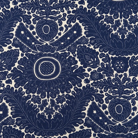 Tissu Mondra­gon Bleu Indigo en 180 cm de large Les Olivades