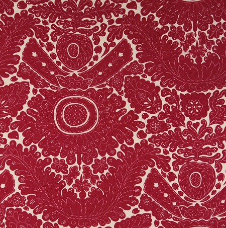 Tissu Mondra­gon Rouge Clas­sique en 180 cm de large Les Olivades
