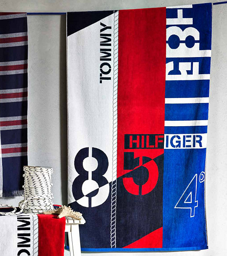 Drap de plage Sail­boat Red 90×170 cm Tommy Hilfi­ger