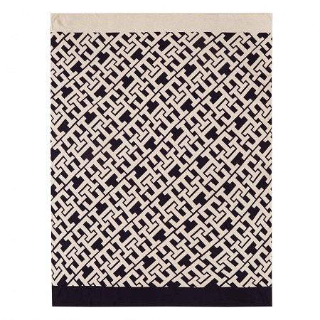 Plaid Knit­ted TH Mono­gram Navy 130×170 cm Tommy Hilfi­ger