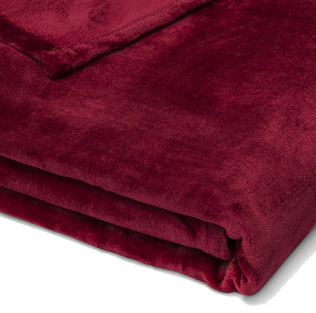 Plaid micro­fibre bordeaux 140×200 cm Tradi­tion des Vosges