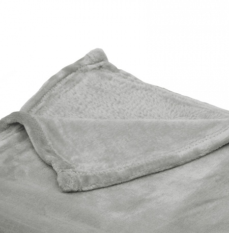 Plaid micro­fibre gris 140×200 cm Tradi­tion des Vosges