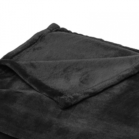 Plaid micro­fibre noir 140×200 cm Tradi­tion des Vosges