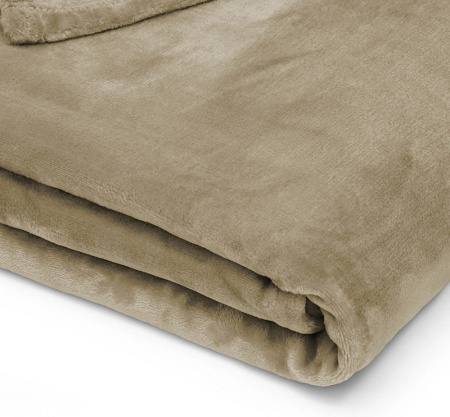 Plaid micro­fibre taupe 140×200 cm Tradi­tion des Vosges