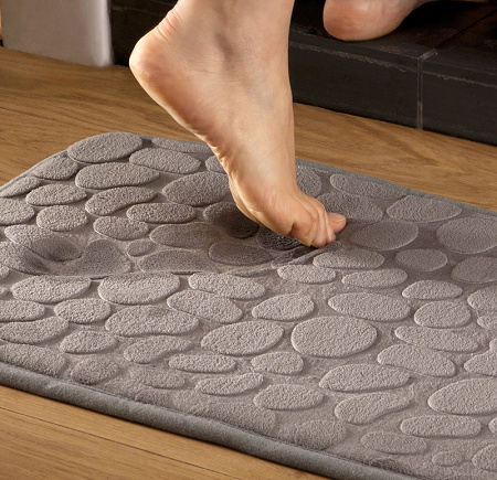Tradition des Vosges Tapis de Bain Galet Gris 60 x 100 cm Gris